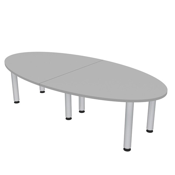 45 in W, 96 in L, 29 in H, Engineered Wood Top, Grey